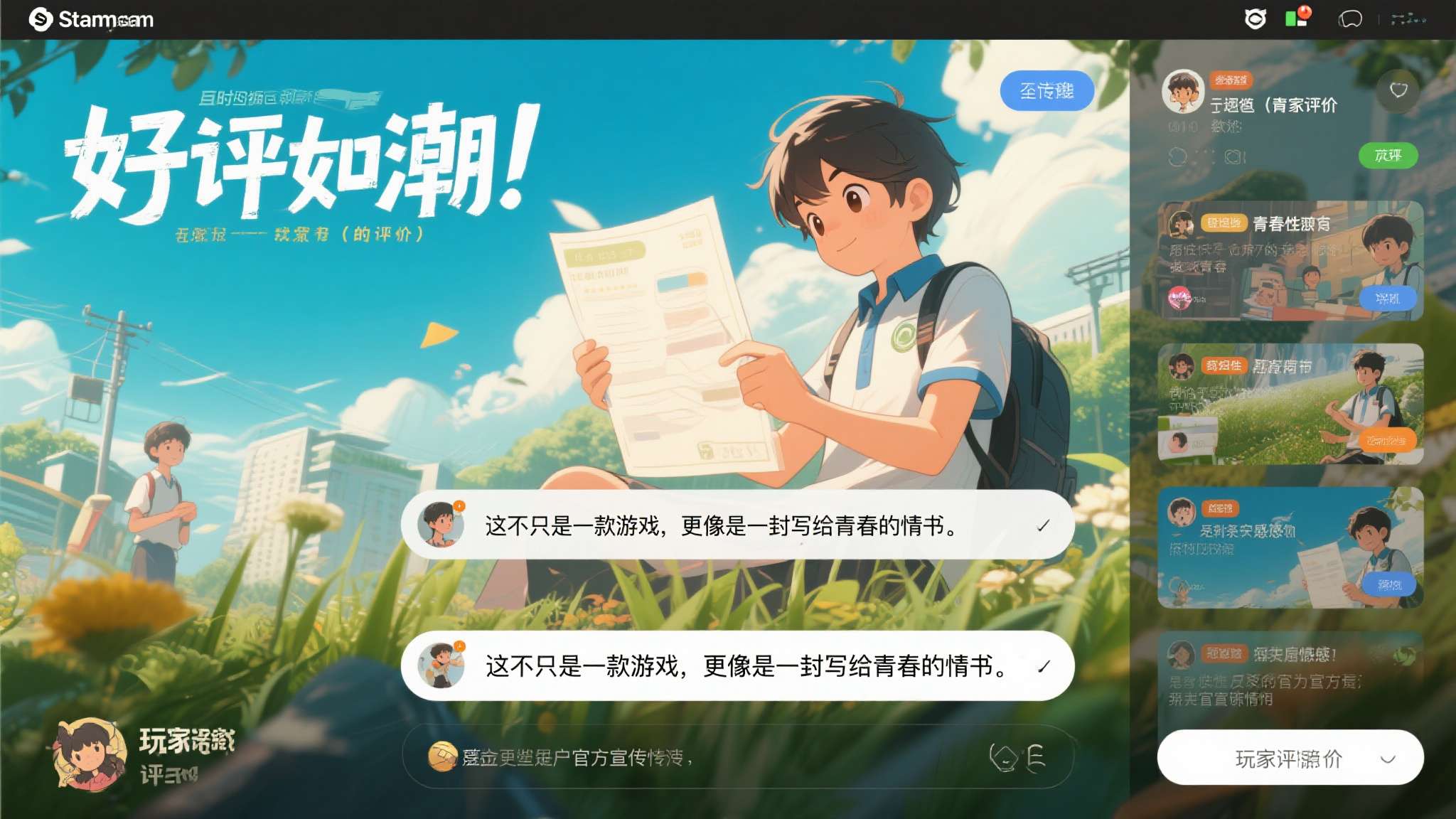 奇异人生重聚 与此同时,Steam平台的玩家评价也呈现出"好评如潮"的态势。不少玩家在评论区留